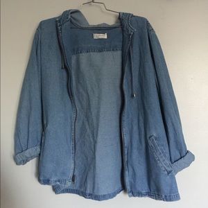 c.j. banks denim zip up